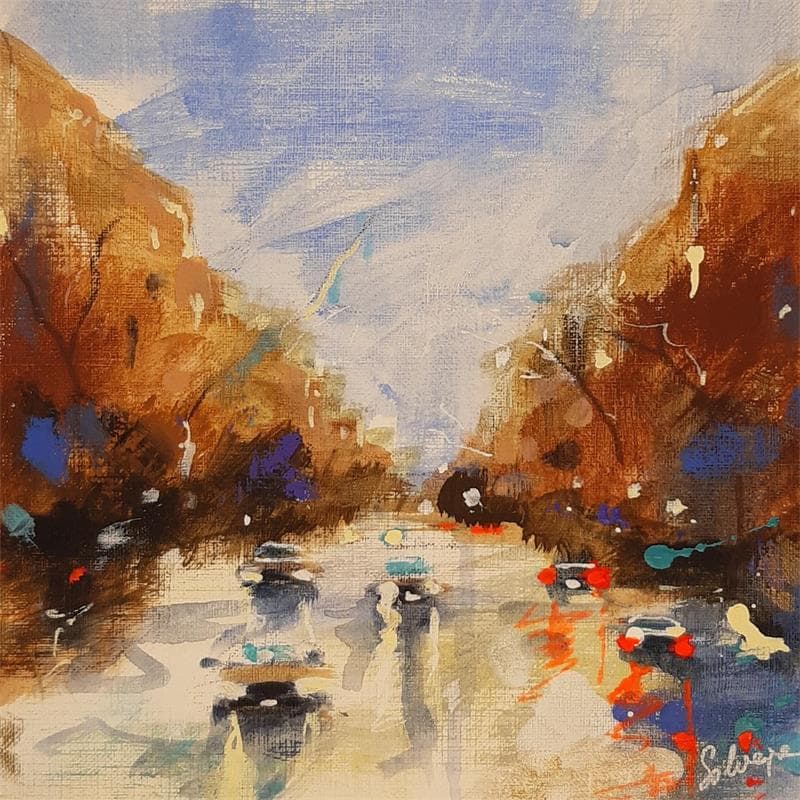 Peinture Greenwich Village par Solveiga | Tableau Figuratif Urbain Acrylique