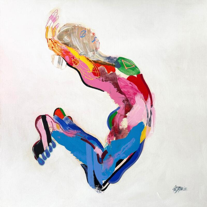 Painting Le petit pois by Cressanne | Painting Figurative Nude Acrylic Ink Pastel