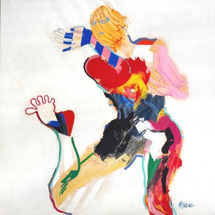 Peinture le baiser volant par Cressanne | Tableau Figuratif Acrylique, Encre, Pastel Nu