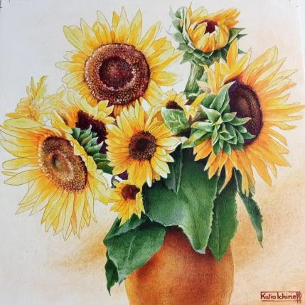Peinture Bouquet de soleil par Tchirieff Katia | Tableau Figuratif Huile Natures mortes