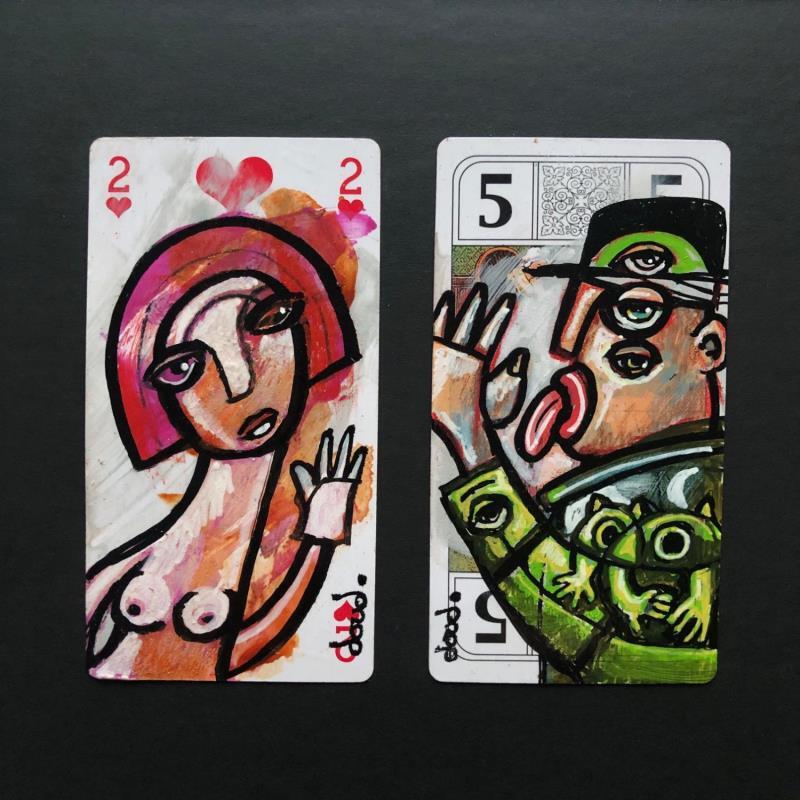 Painting Vos papiers, Mademoiselle by Doudoudidon | Painting Raw art Society Life style Nude Acrylic