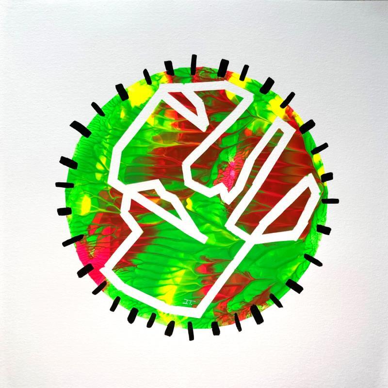 Gemälde -Twins 1 von Detovart | Gemälde Art brut Porträt Acryl