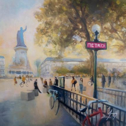 Peinture République par Jung François | Tableau Figuratif Huile Scènes de vie, Urbain