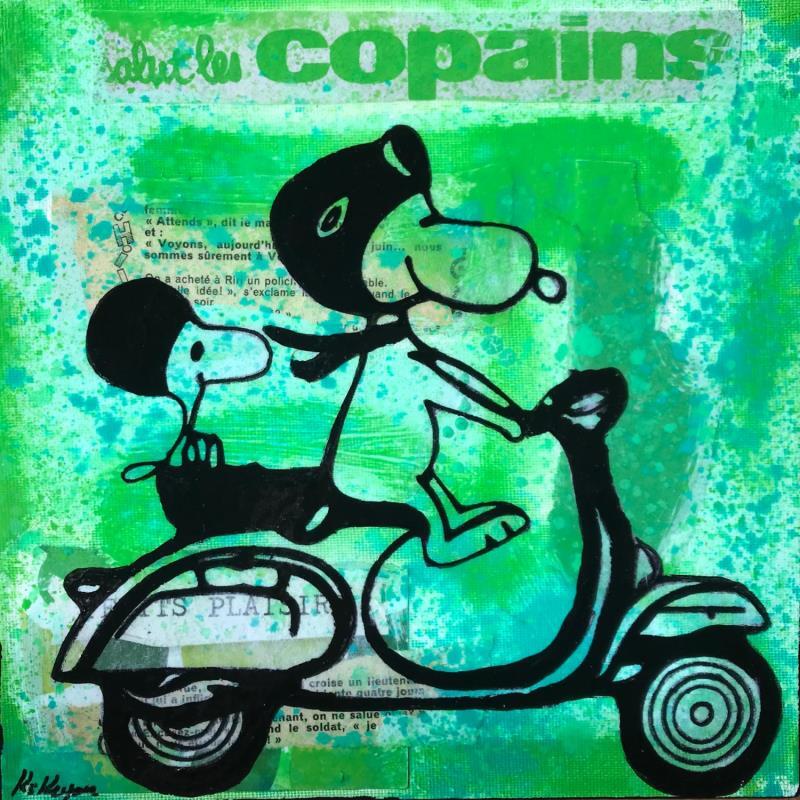Painting Snoopy vespa by Kikayou | Painting Pop-art Pop icons Graffiti