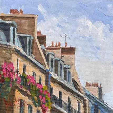 Peinture Paris Chiminies par Brooksby | Tableau Figuratif Huile Architecture, Scènes de vie