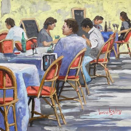Painting Terrasse Parisienne by Brooksby | Painting Figurative Oil