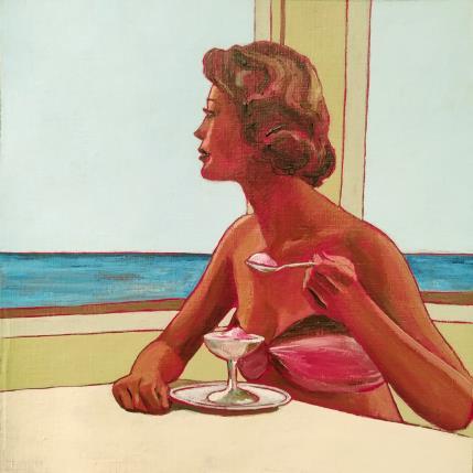 Peinture Pénélope aime la fraise... par Gallardo Serge | Tableau Figuratif Acrylique Scènes de vie