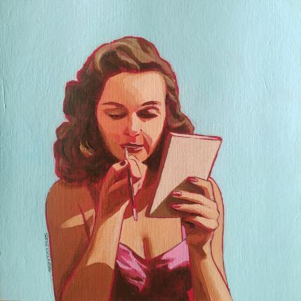 Peinture Pénélope peaufine... par Gallardo Serge | Tableau Figuratif Acrylique Scènes de vie