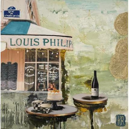 Painting Quais de l'hotel de ville by Romanelli Karine | Painting Figurative Acrylic, Gluing