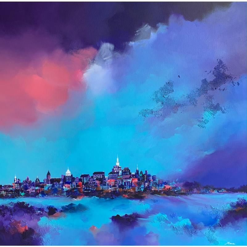 Painting Another word   by Pienon Cyril | Painting Figurative Landscapes Acrylic Sand