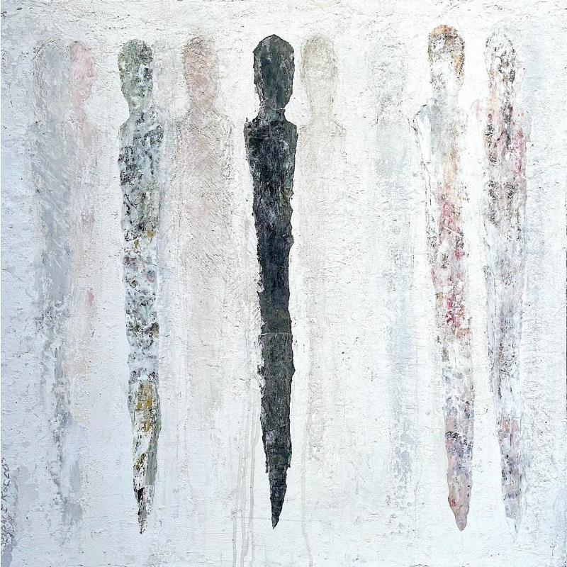 Peinture Univers par Rocco Sophie | Tableau Art Singulier Acrylique Collage Sable