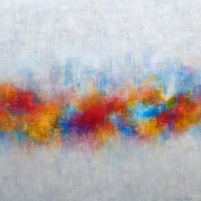 Painting Skyline Symphony by Coupette Steffi | Painting Figurative Urban Acrylic