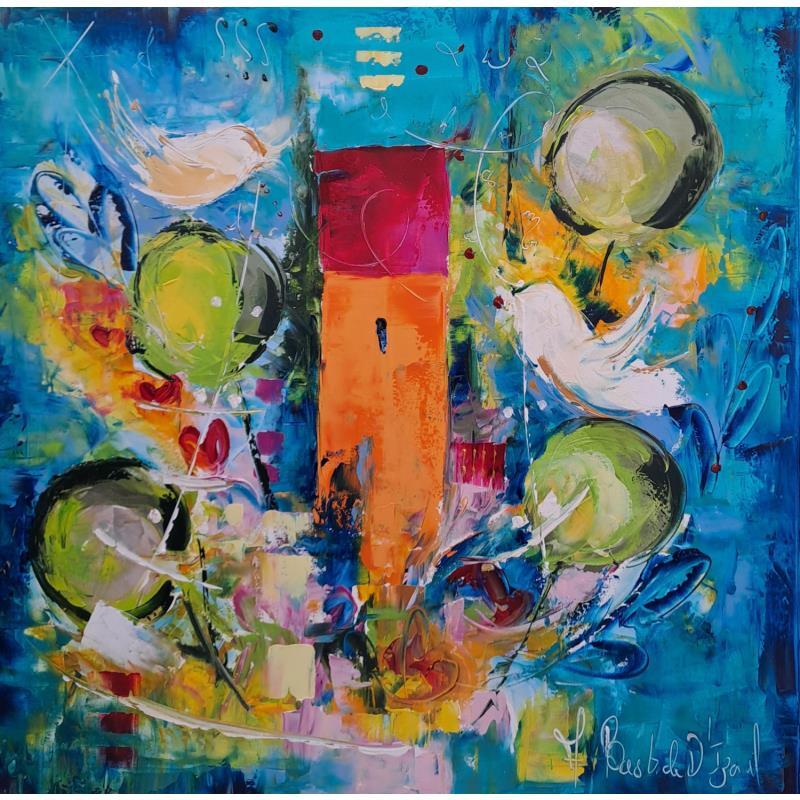 Peinture Annonce du Printemps par Bastide d´Izard Armelle | Tableau Abstrait Acrylique