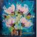 Peinture Les Pivoines bleues par Bastide d´Izard Armelle | Tableau Abstrait Acrylique