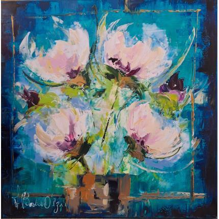 Peinture Les Pivoines bleues par Bastide d´Izard Armelle | Tableau Abstrait Acrylique