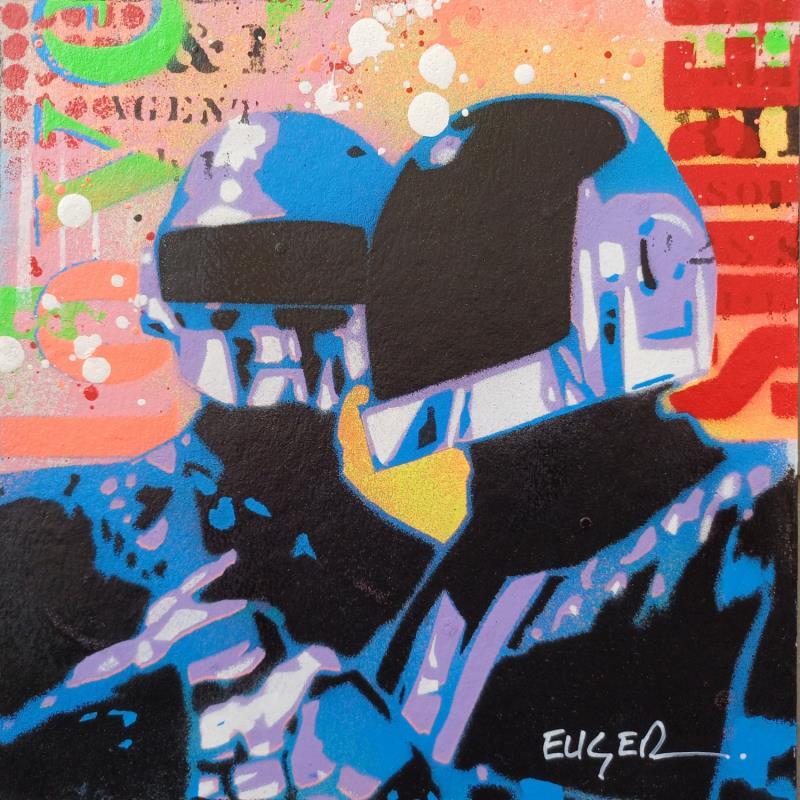 Gemälde POP DAFT PUNK von Euger Philippe | Gemälde Pop-Art Pop-Ikonen Pappe Acryl