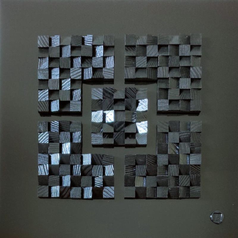 Painting Nagano by Bauquel Véronique | Painting Abstract Minimalist Gluing