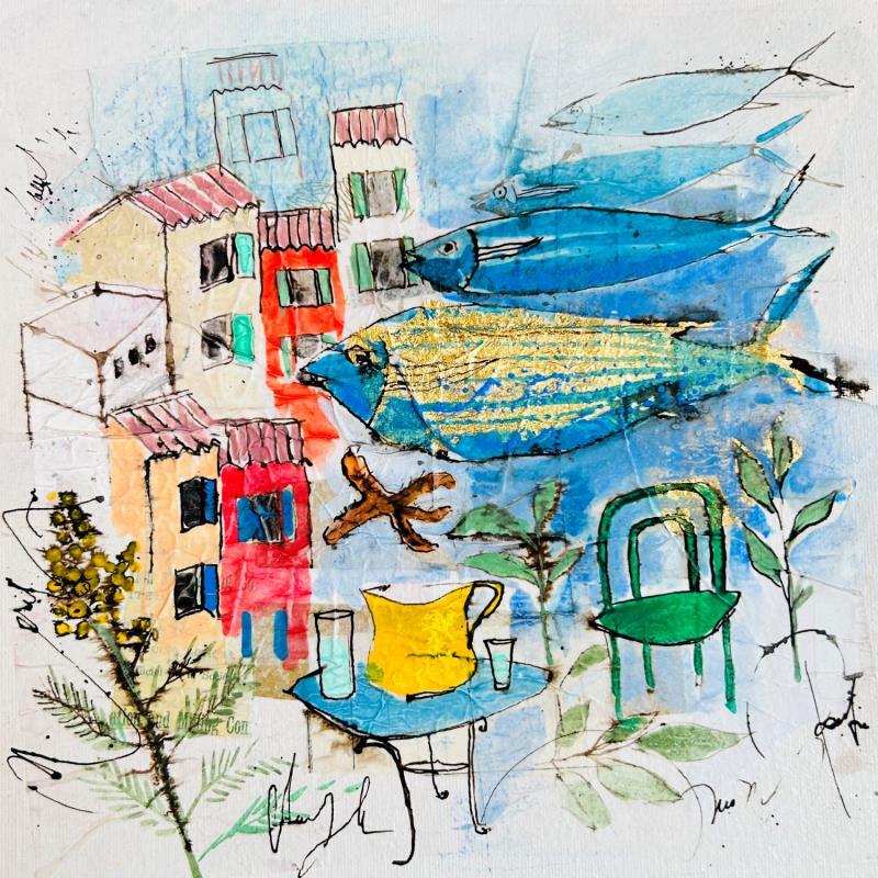 Peinture Le cadre idéal par Colombo Cécile | Tableau Figuratif Paysages Nature Scènes de vie Aquarelle Acrylique Collage Encre Pastel