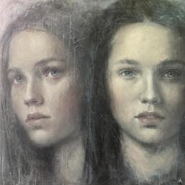 Gemälde Oscillation von Ivanova Margarita | Gemälde Surrealismus Öl Porträt