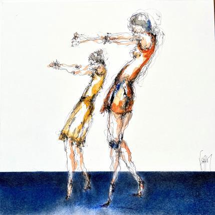 Painting Danseuses Louise et Annie by Sahuc François | Painting Figurative Acrylic, Ink Minimalist, Nude