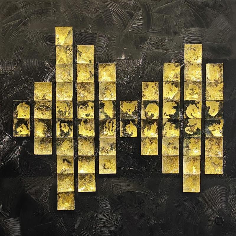 Gemälde Symphonie von Bauquel Véronique | Gemälde Abstrakt Minimalistisch Collage