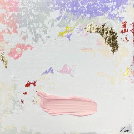 Painting Chemin d'or by Luz Alexandra | Painting Abstract Acrylic, Gold leaf Minimalist