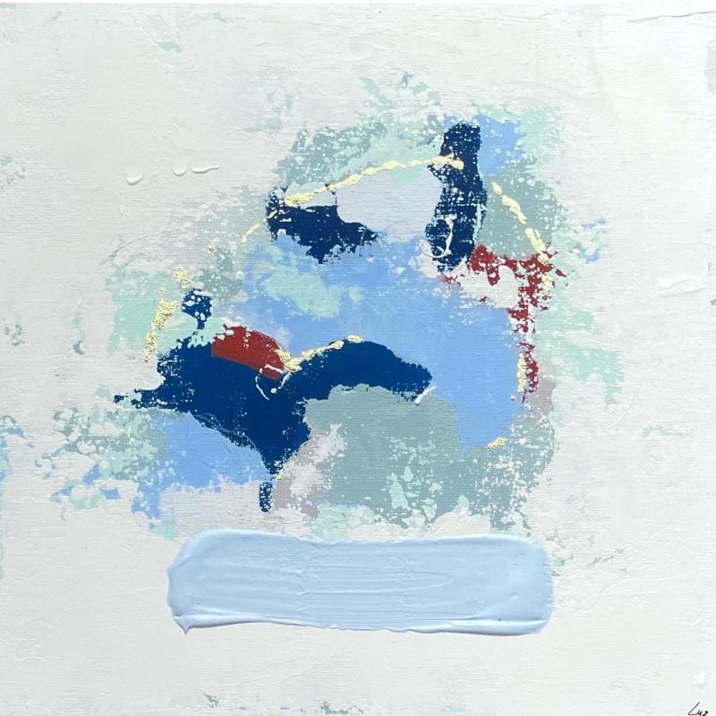 Pintura The Horses of the Wind por Luz Alexandra | Pintura Abstracto Minimalista Acrílico Hoja de oro