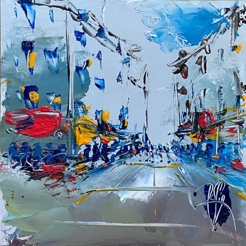 Painting Rue commerc¸ante by Raffin Christian | Painting Figurative Urban Oil