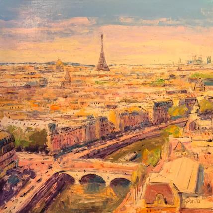 Peinture Le panoramique de Paris par Dontu Grigore | Tableau Figuratif Huile Urbain