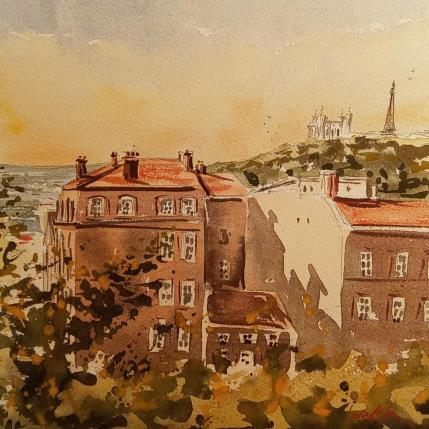 Painting Sombra de primavera by De León Lévi Marcelo | Painting Figurative Watercolor Urban