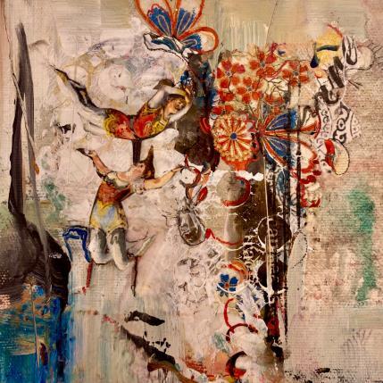 Peinture Up in the air par Bergeron Marie-Josée | Tableau Abstrait Acrylique, Collage, Encre, Papier, Pastel