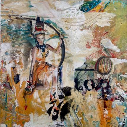 Painting Circus circle by Bergeron Marie-Josée | Painting Abstract Acrylic, Gluing, Paper, Posca