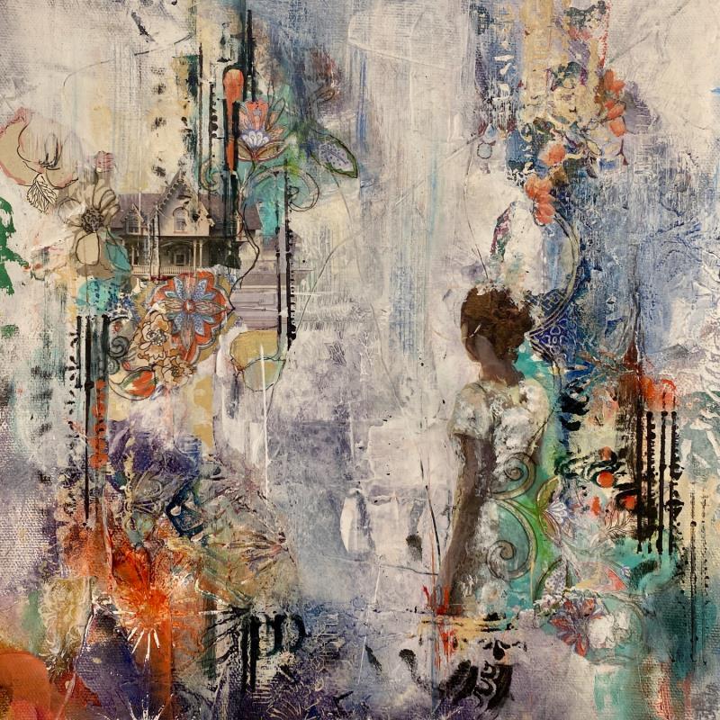 Painting Childhood memories by Bergeron Marie-Josée | Painting Abstract Acrylic Gluing Pastel Paper