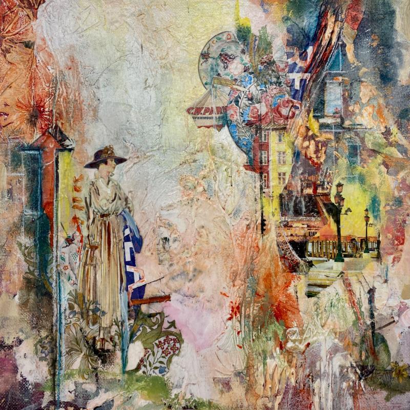 Painting Flashback dreams by Bergeron Marie-Josée | Painting Abstract Acrylic Gluing Pastel Paper