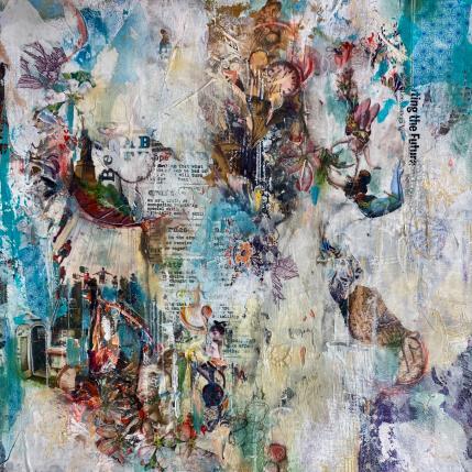 Painting Be confident about your future by Bergeron Marie-Josée | Painting Abstract Acrylic, Gluing, Paper, Posca, Textile