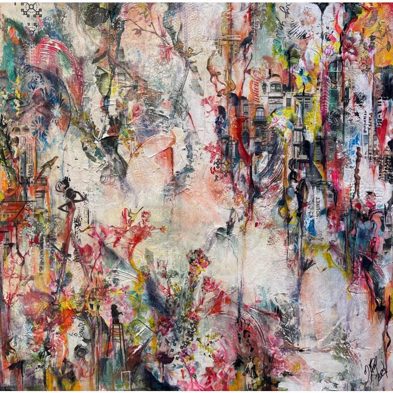 Painting Looking Forward at Destiny's Fantasy by Bergeron Marie-Josée | Painting Surrealism Oil Acrylic Gluing