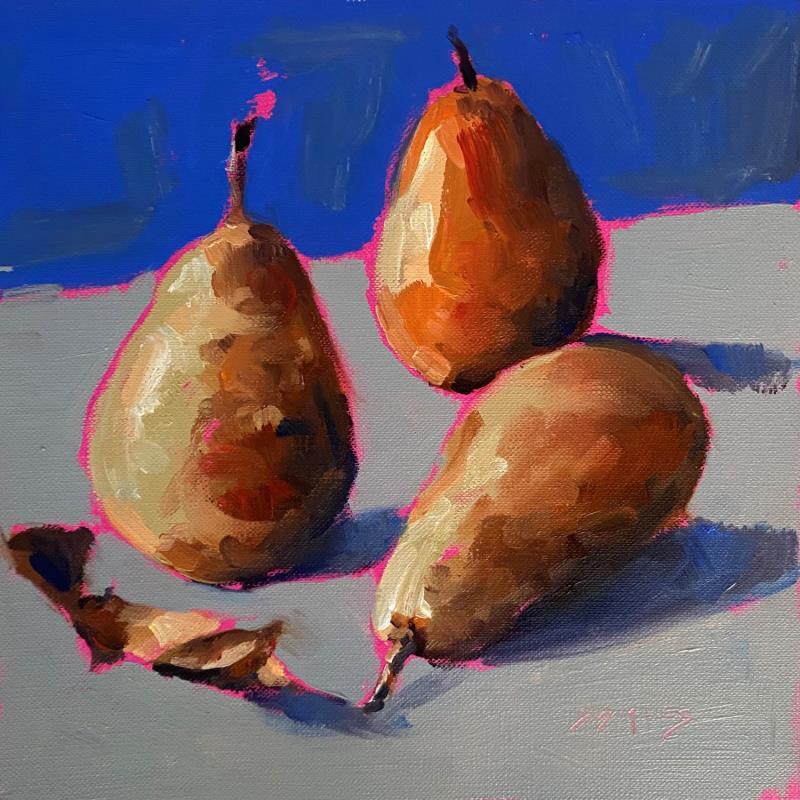 Painting Les 3 poires by Morales Géraldine | Painting Figurative Still-life Oil