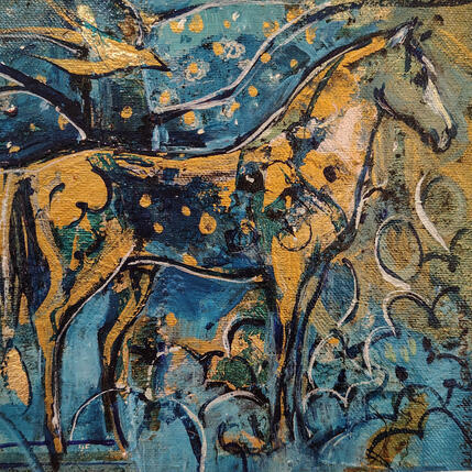 Peinture Le cheval par Machi | Tableau Figuratif Huile