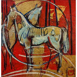 Peinture Les deux amis par Machi | Tableau Figuratif Huile