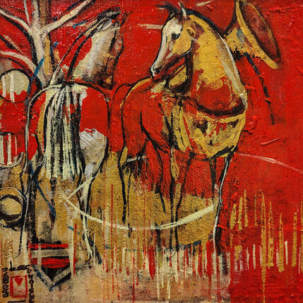 Painting L'amour by Machi | Painting Figurative Oil Pop icons