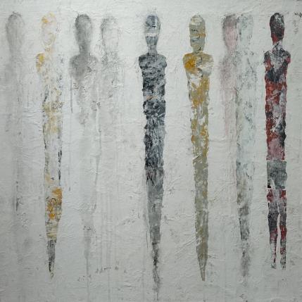 Gemälde Ostia Antica von Rocco Sophie | Gemälde Art brut Acryl, Collage, Sand Minimalistisch