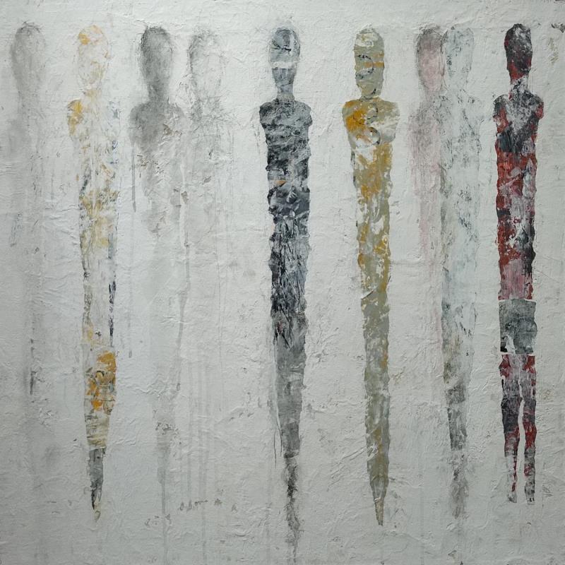 Painting Ostia Antica by Rocco Sophie | Painting Raw art Minimalist Acrylic Gluing Sand