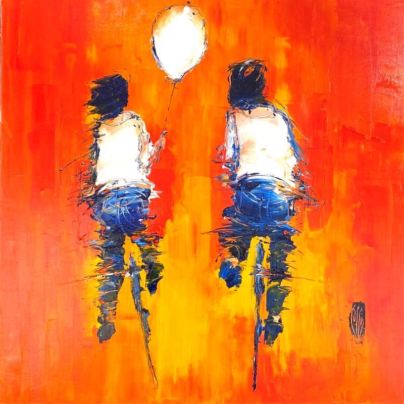 Gemälde Ballon blanc von Raffin Christian | Gemälde Figurativ Alltagsszenen Öl