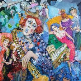 Painting Dream of artist in love by Garilli Nicole | Painting Figurative Acrylic, Oil, Pastel Life style