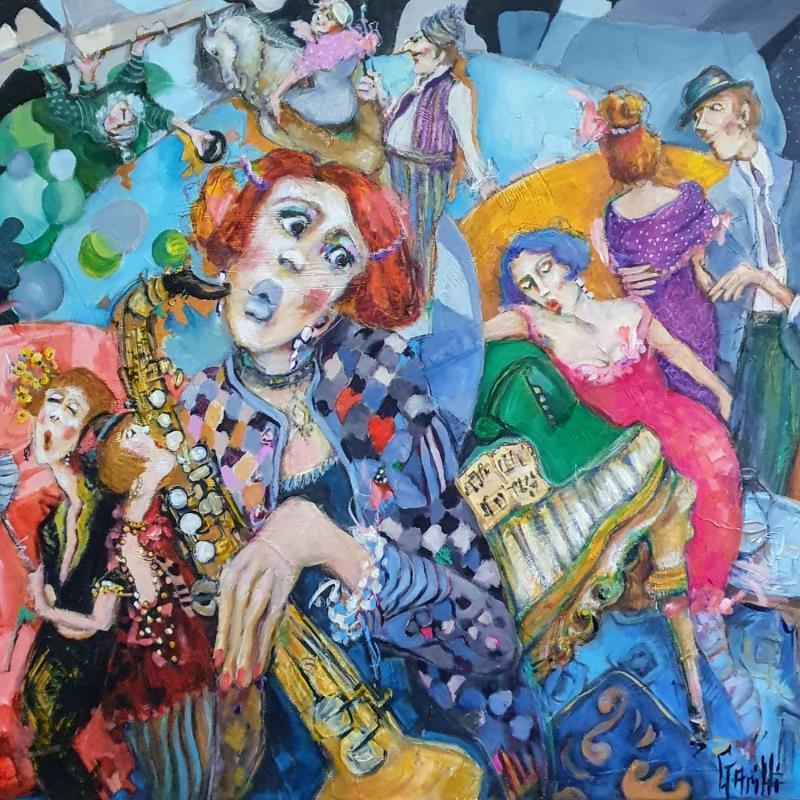 Painting Dream of artist in love by Garilli Nicole | Painting Figurative Life style Oil Acrylic Pastel