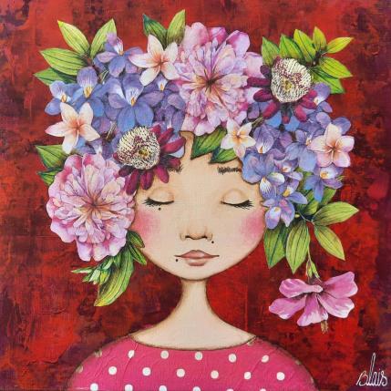 Peinture Pélagie par Blais Delphine | Tableau Art Singulier Acrylique, Collage Enfant, Portraits