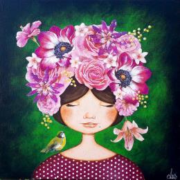 Painting Rosalia by Blais Delphine | Painting Raw art Acrylic, Gluing Child, Portrait