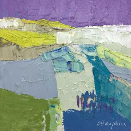 Painting Nature infinie au ciel violet by Ottenjann Andrea | Painting Abstract Acrylic Minimalist