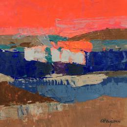 Gemälde Crépuscule von Ottenjann Andrea | Gemälde Abstrakt Acryl Minimalistisch, Pop-Ikonen