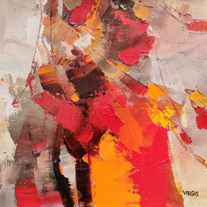 Painting Red and rose by Virgis | Painting Abstract Minimalist Oil